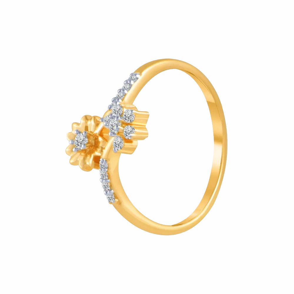 14KT (585) Yellow Gold And Diamond Ring For Women