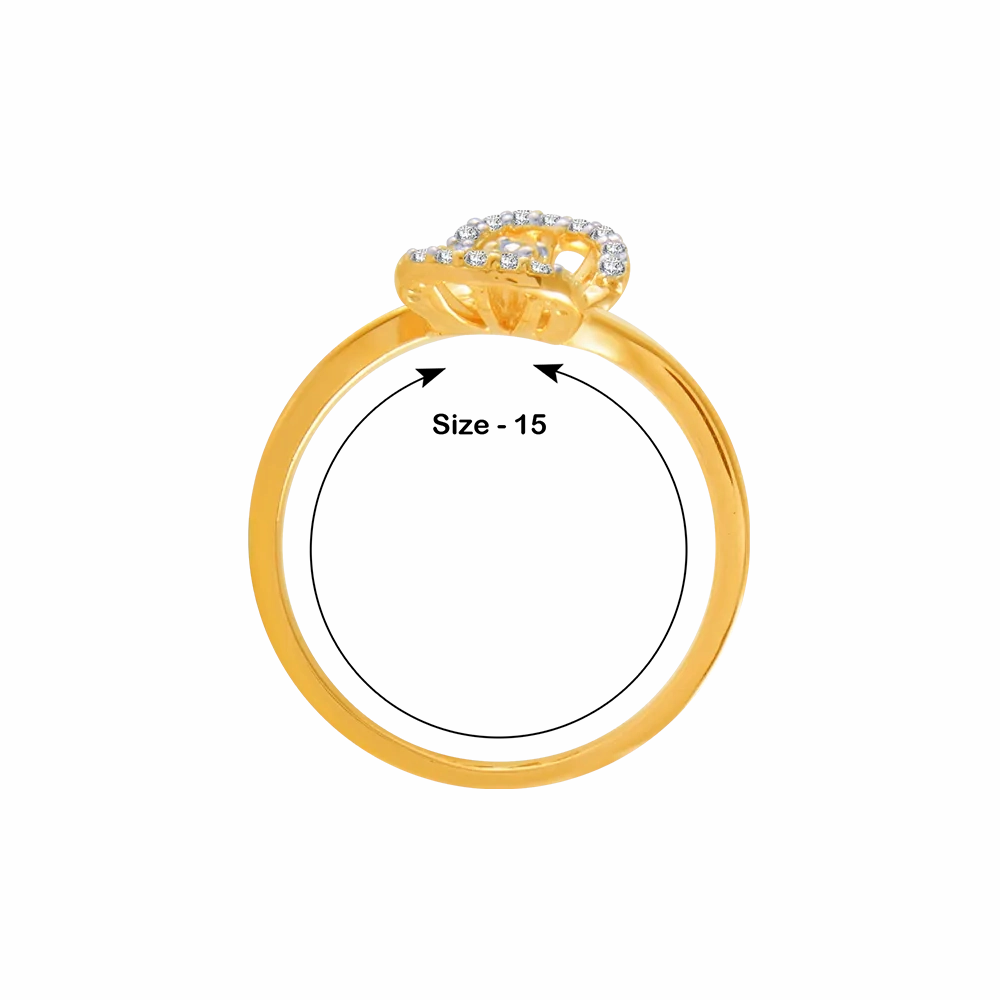 14KT (585) Yellow Gold And Diamond Ring For Women