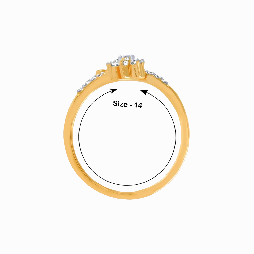 14KT (585) Yellow Gold And Diamond Ring For Women