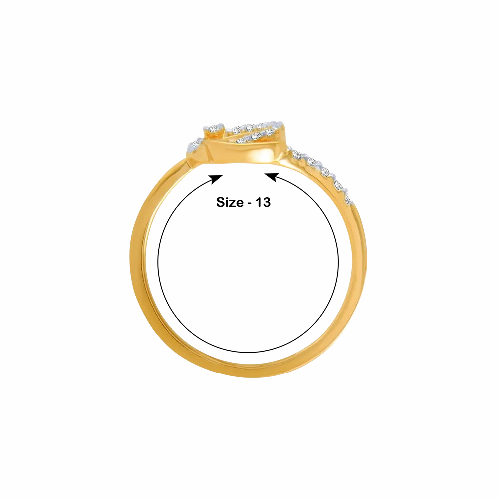 14KT (585) Yellow Gold And Diamond Ring For Women