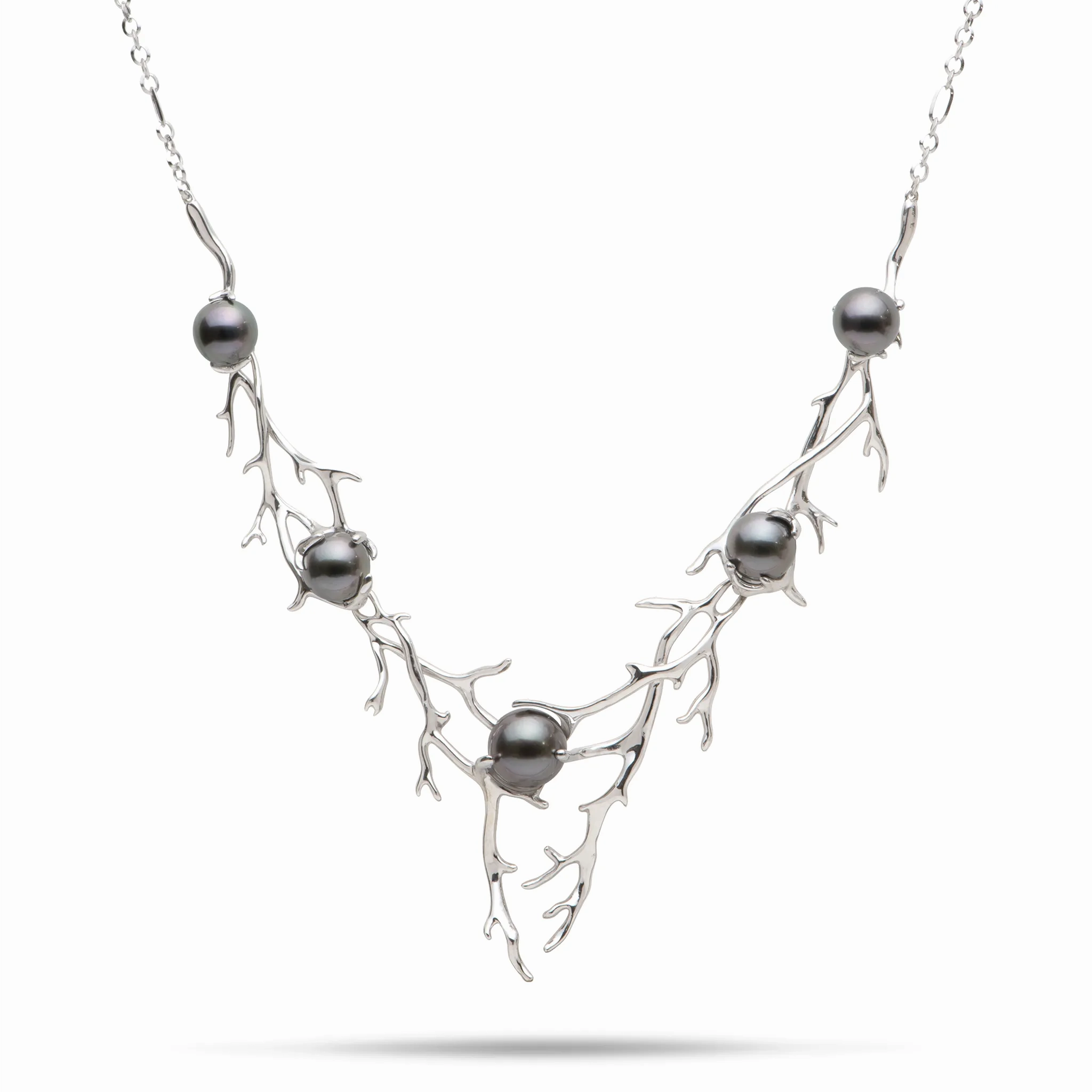 16-18&quot; Adjustable Heritage Tahitian Pearl Necklace in White Gold