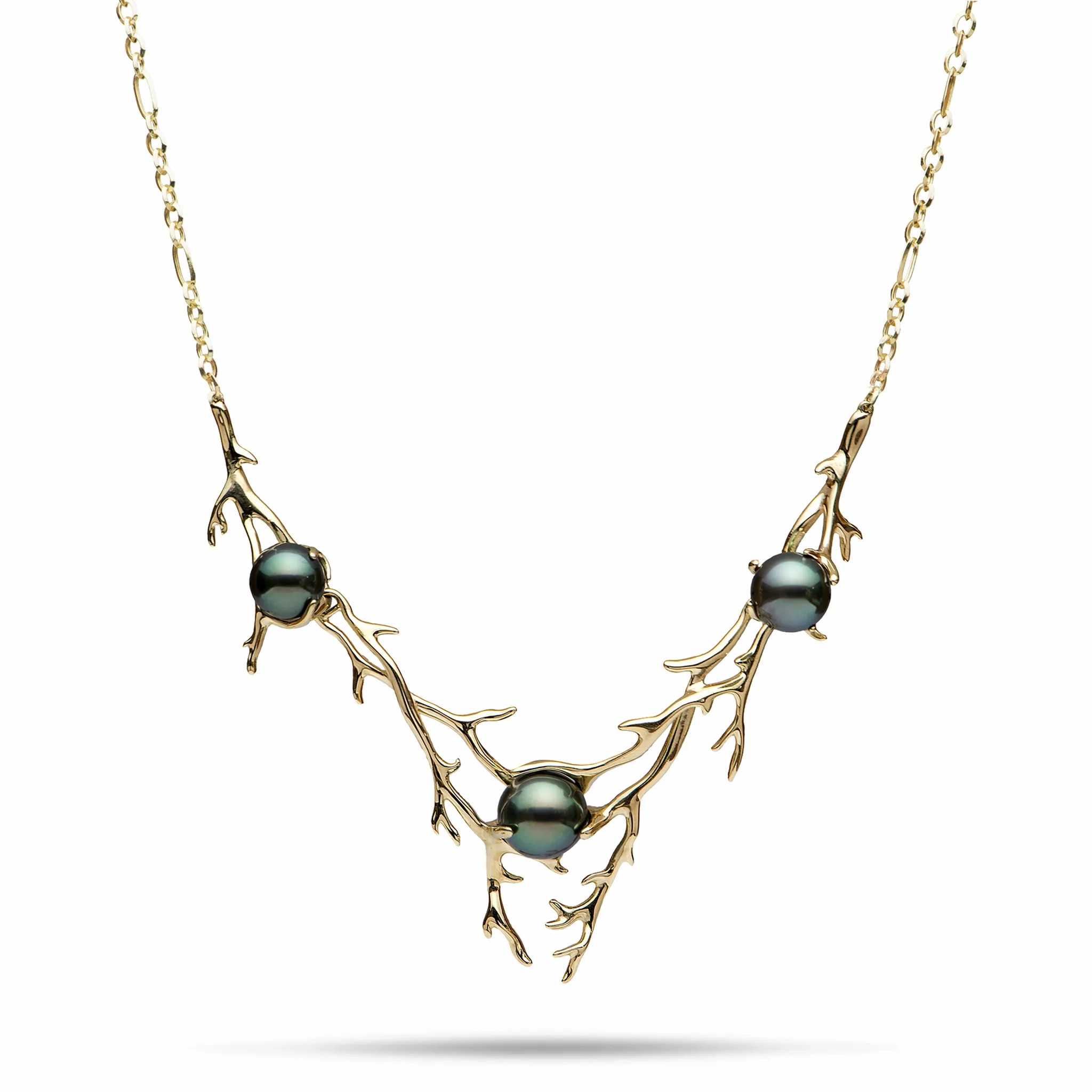 16.5-18&quot; Adjustable Heritage Tahitian Pearl Necklace in Gold