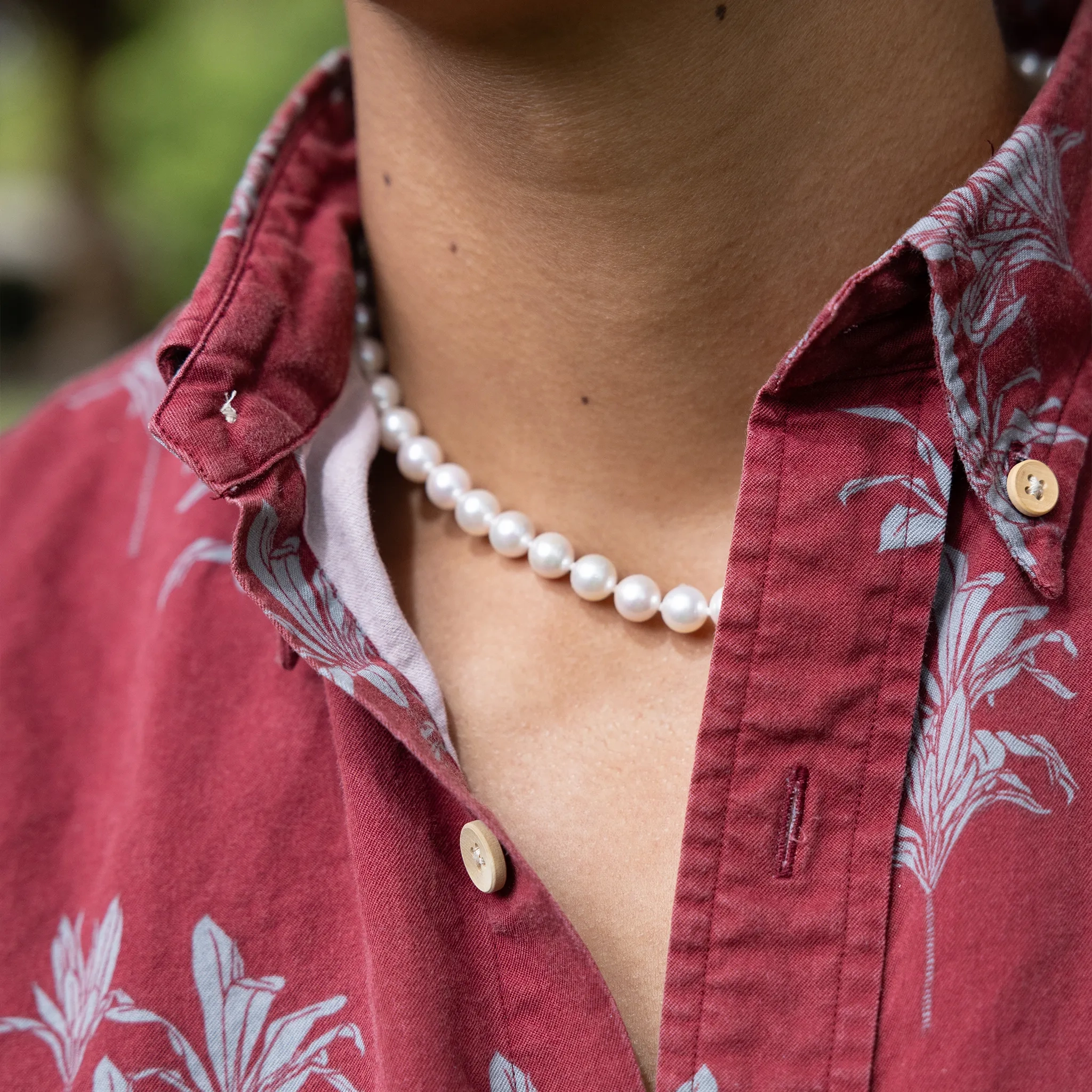 18-19&quot; Akoya White Pearl Strand with White Gold Clasp - 8-8.5mm
