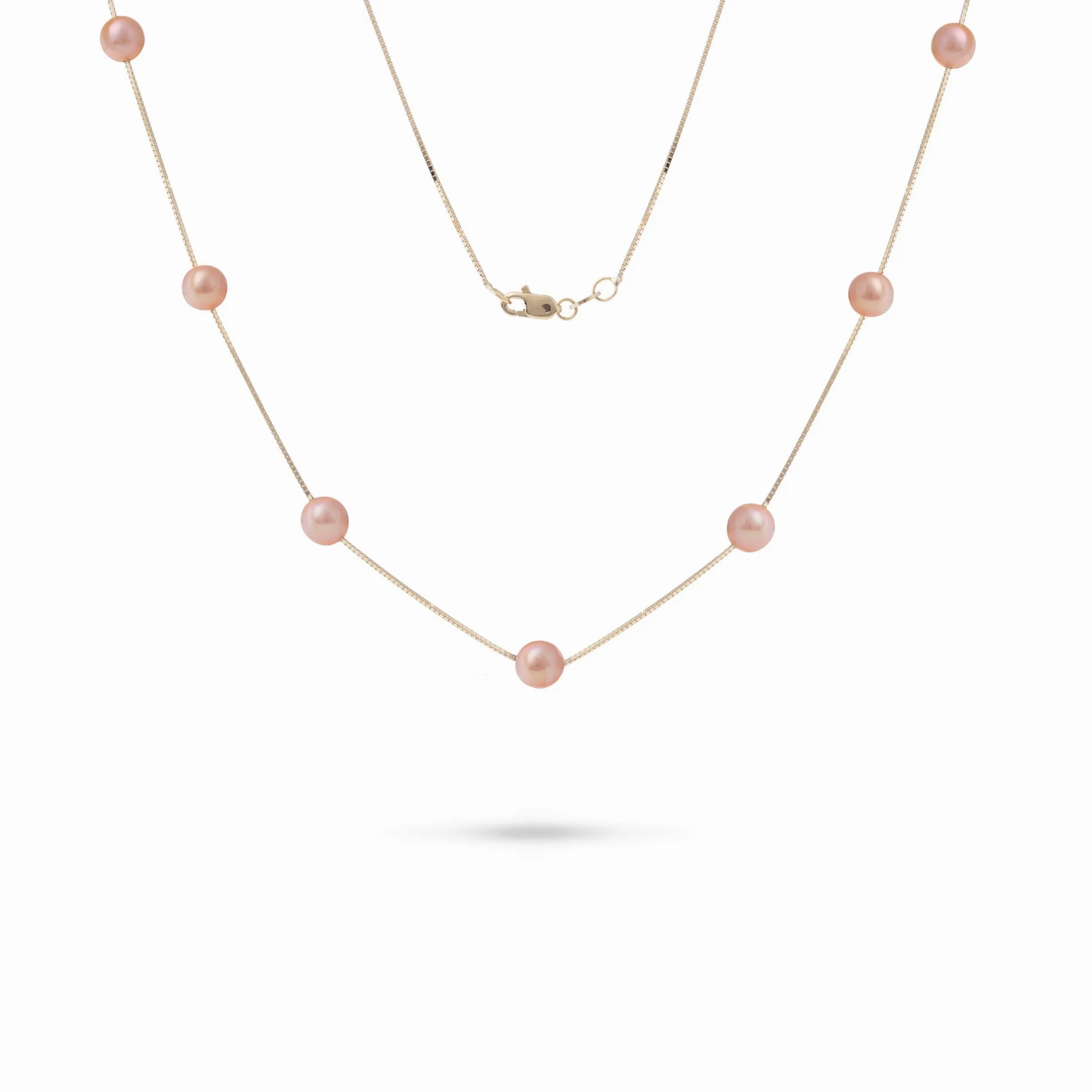 18&quot; Freshwater Pearl Necklace in Gold - 5-6mm