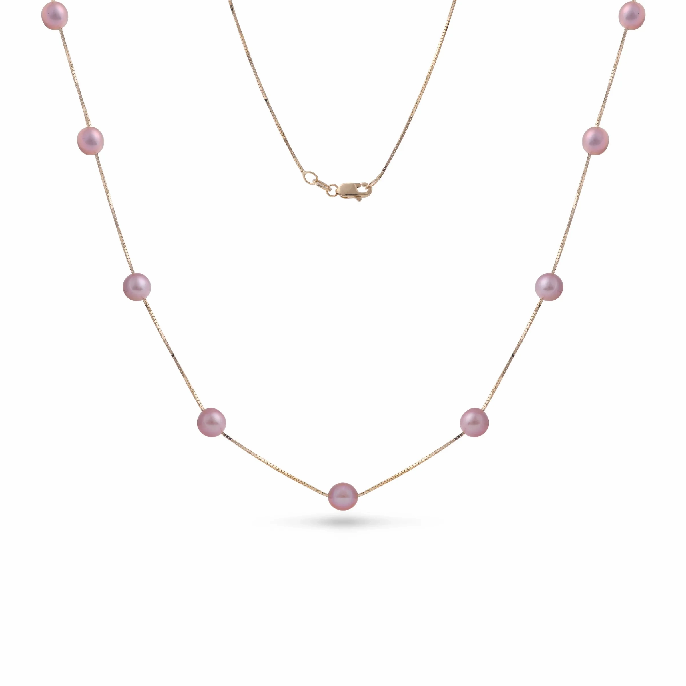 18&quot; Freshwater Pearl Necklace in Gold - 5-6mm