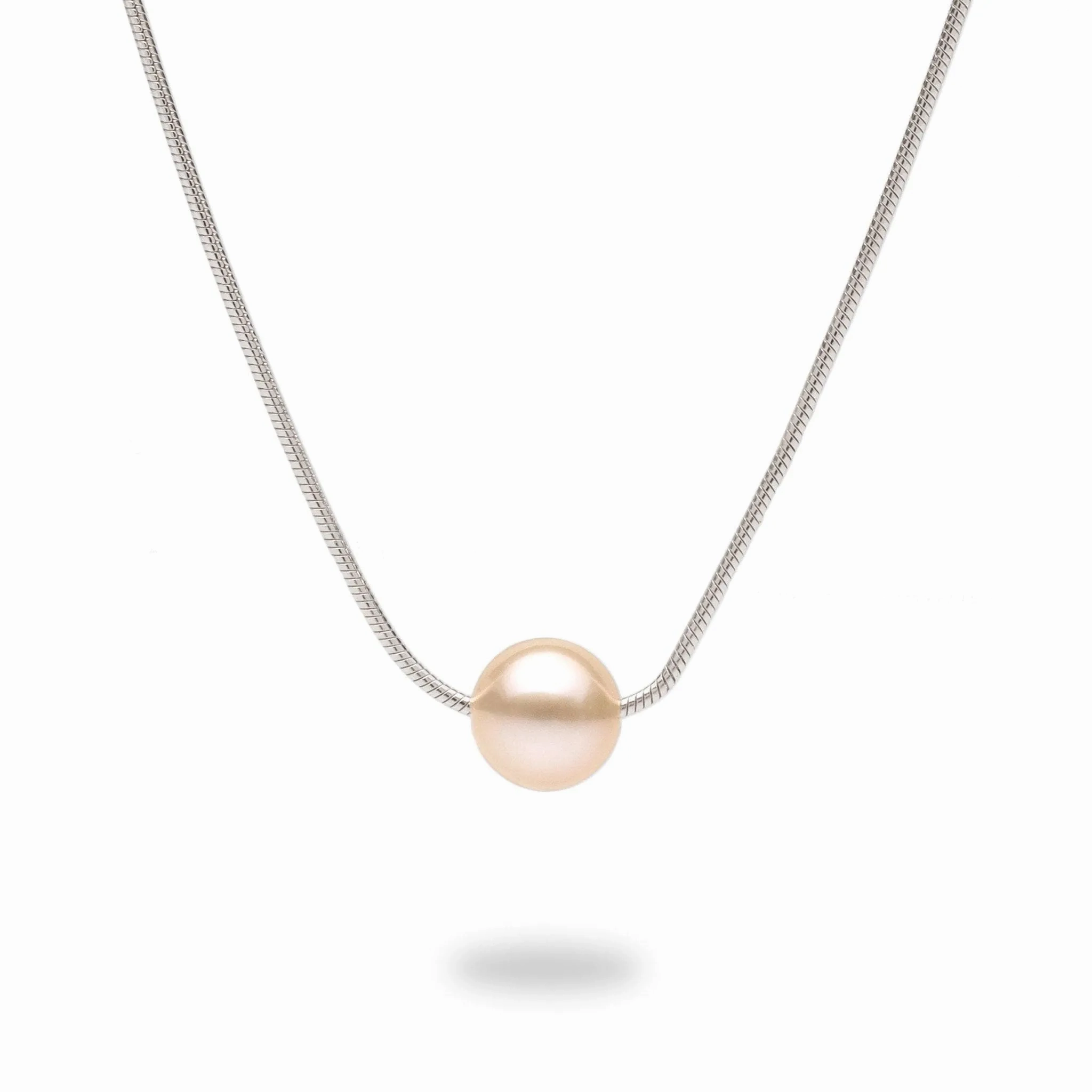 18&quot; Freshwater Pearl Necklace in Sterling Silver (assorted colors) - 7-8mm