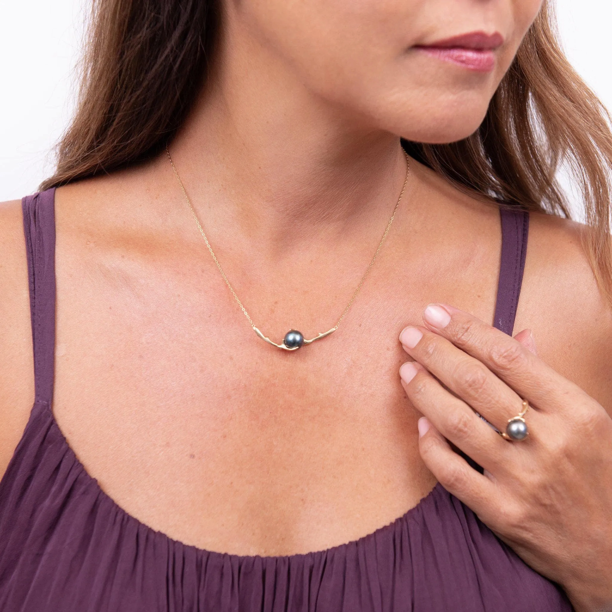 18&quot; Heritage Tahitian Pearl Necklace in Gold