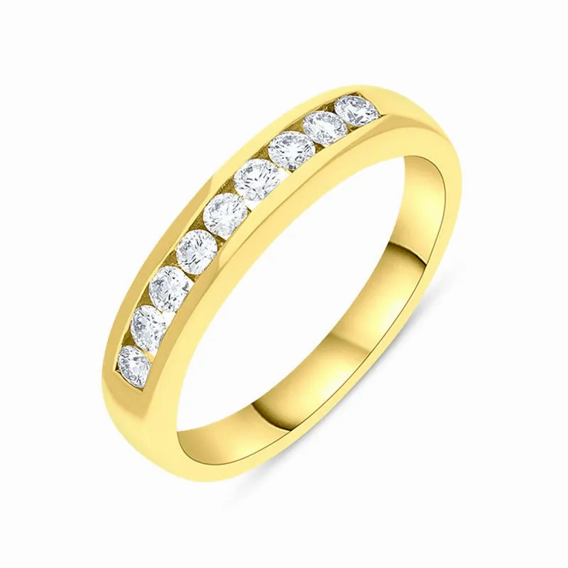 18ct Yellow Gold 0.30ct Diamond Channel Set Half Eternity Ring