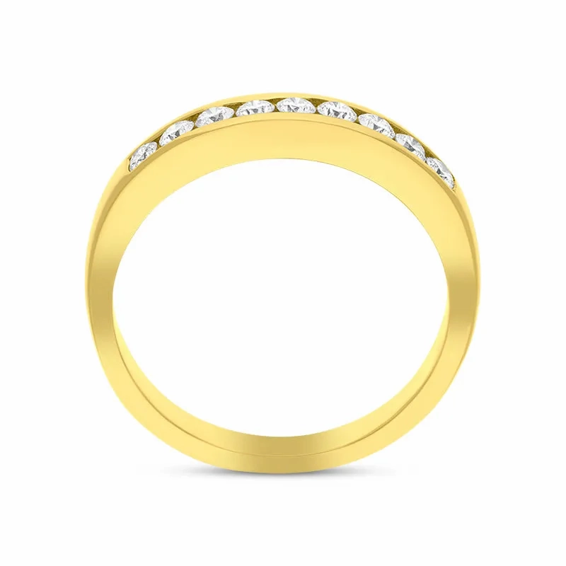 18ct Yellow Gold 0.30ct Diamond Channel Set Half Eternity Ring
