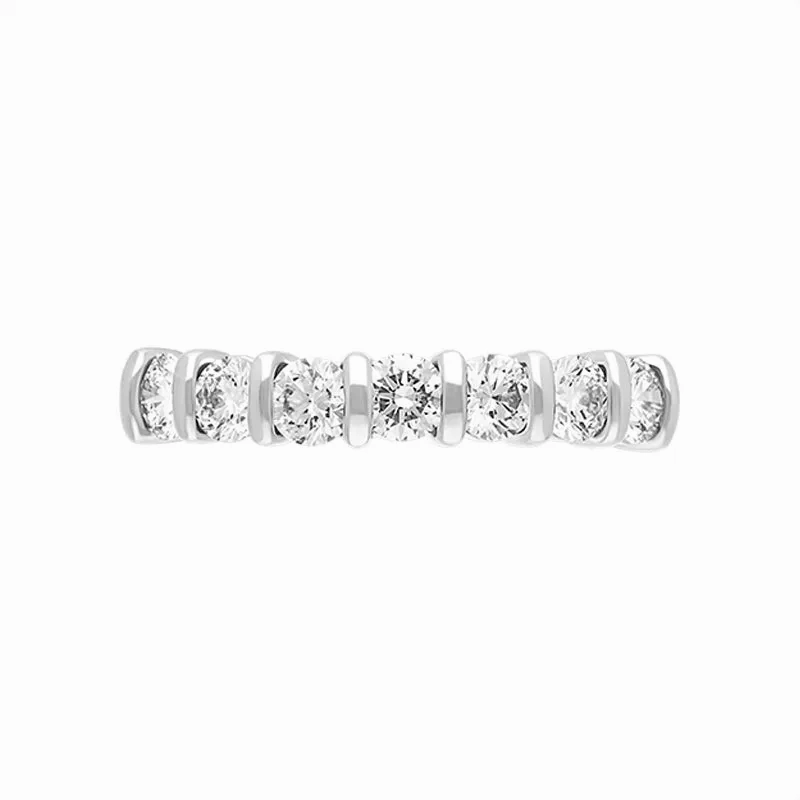18ct Yellow Gold 0.82ct Diamond Seven Stone Half Eternity Ring