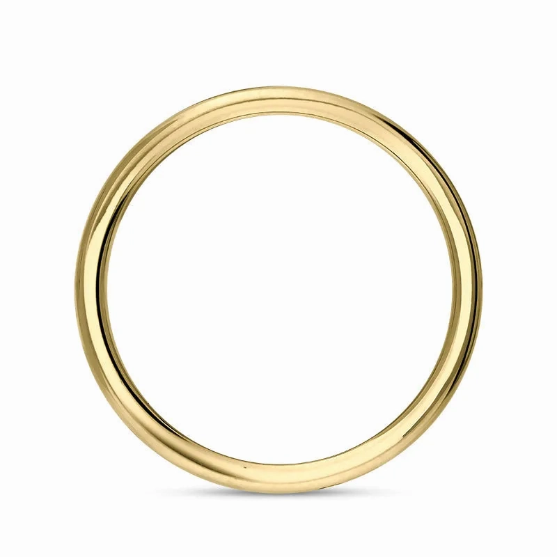 18ct Yellow Gold Whitby Jet King's Coronation Hallmark 3mm Ring D