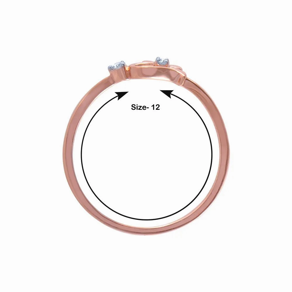 18k (750) Rose Gold And Diamond Ring For Women