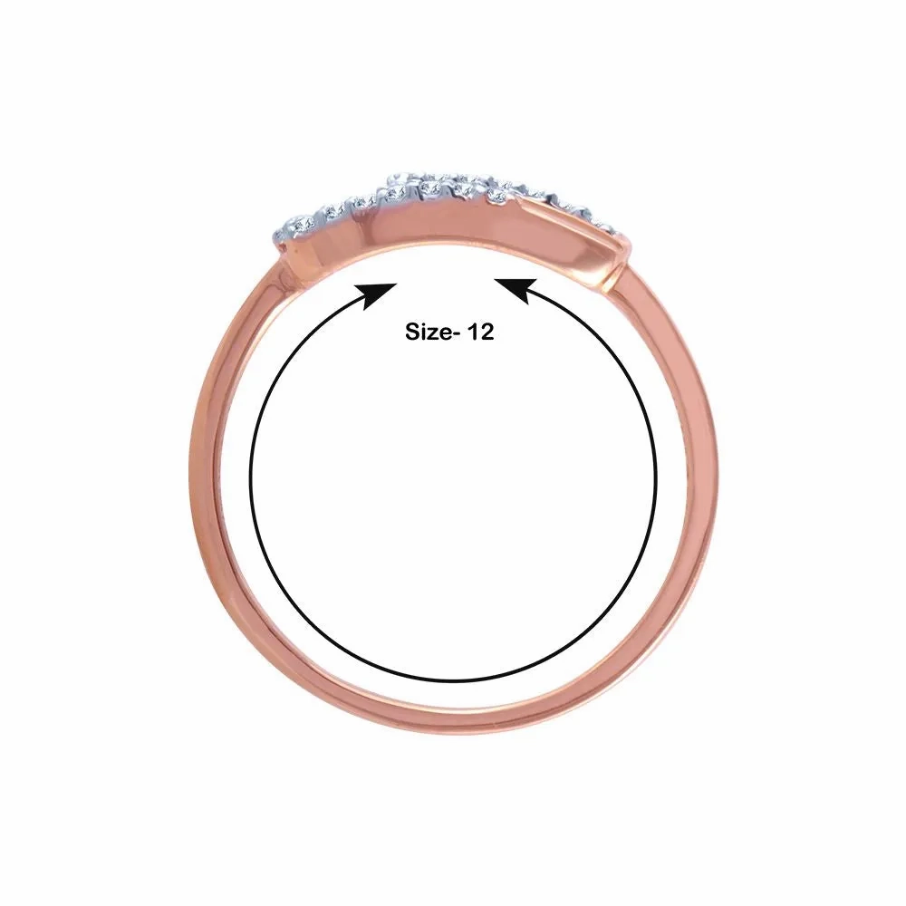 18k (750) Rose Gold And Diamond Ring For Women