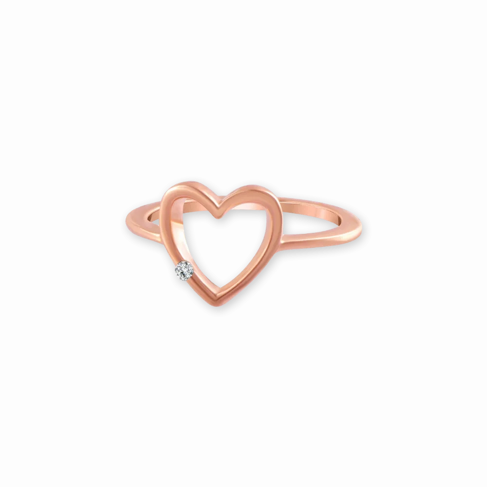 18k (750) Rose Gold And Diamond Ring For Women