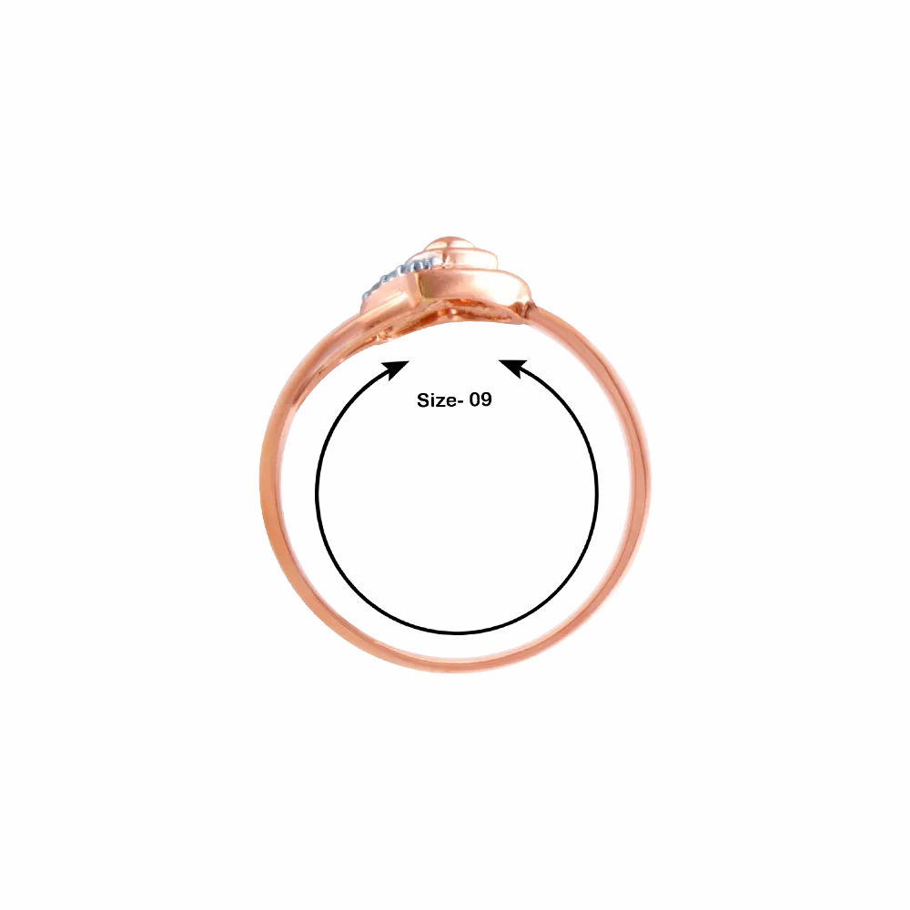 18k (750) Rose Gold And Diamond Ring For Women