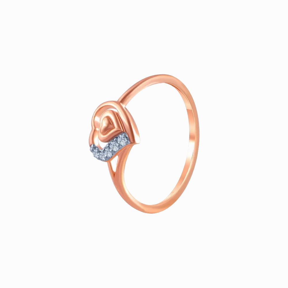 18k (750) Rose Gold And Diamond Ring For Women