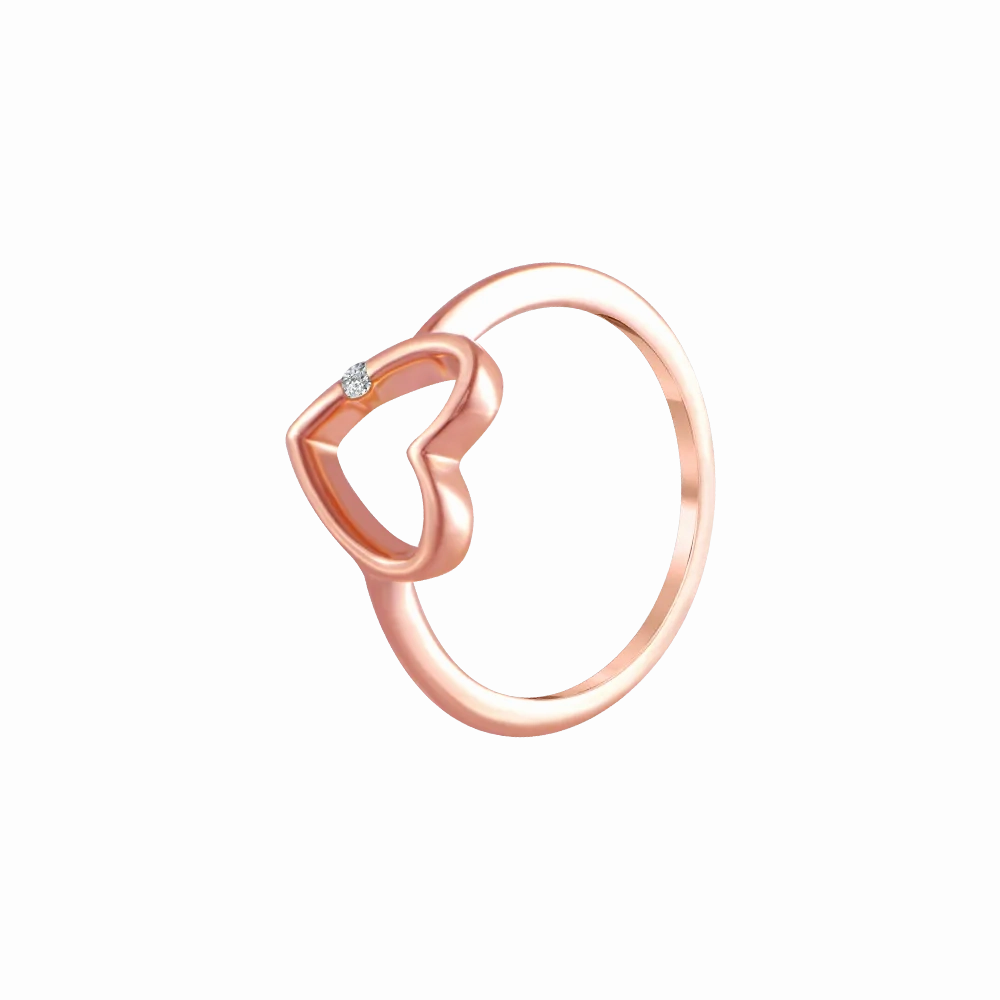 18k (750) Rose Gold And Diamond Ring For Women