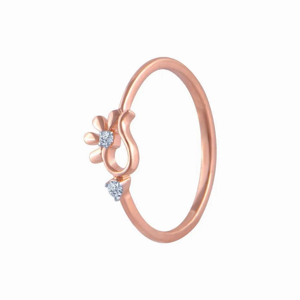 18k (750) Rose Gold And Diamond Ring For Women