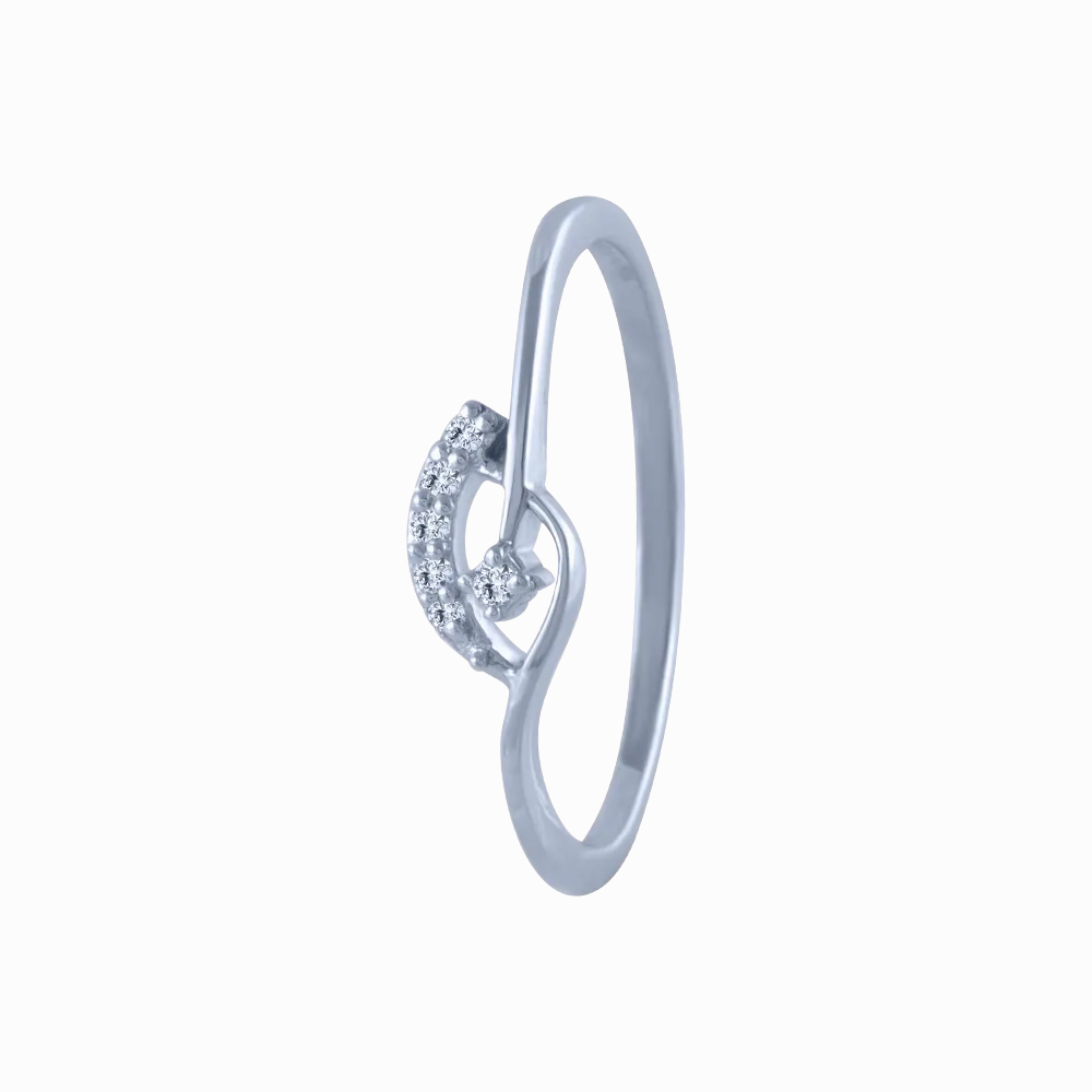 18k (750) White Gold And Diamond Ring For Women