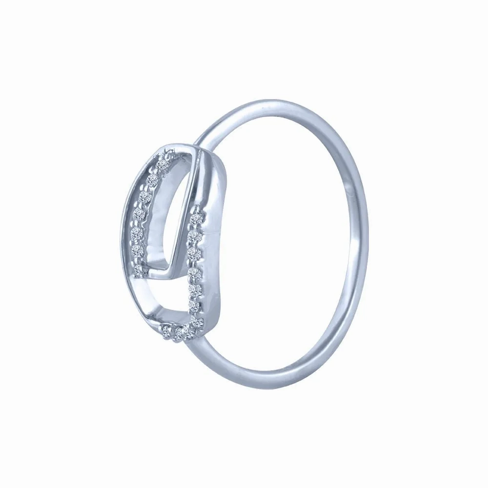 18k (750) White Gold And Diamond Ring For Women