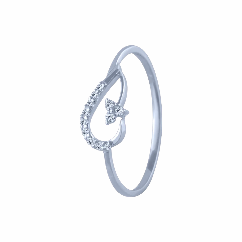 18k (750) White Gold And Diamond Ring For Women