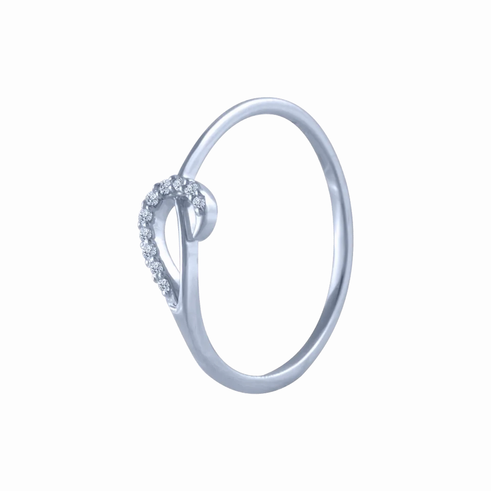 18k (750) White Gold And Diamond Ring For Women