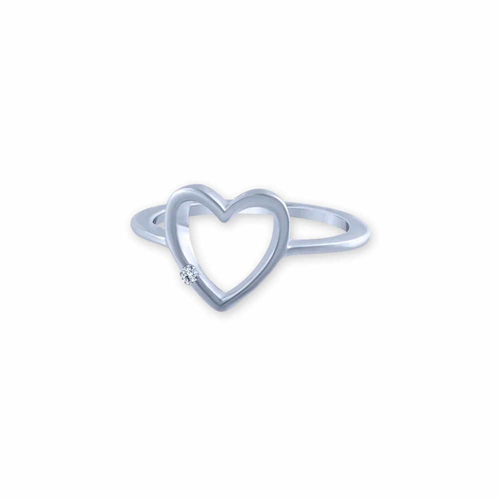 18k (750) White Gold And Diamond Ring For Women
