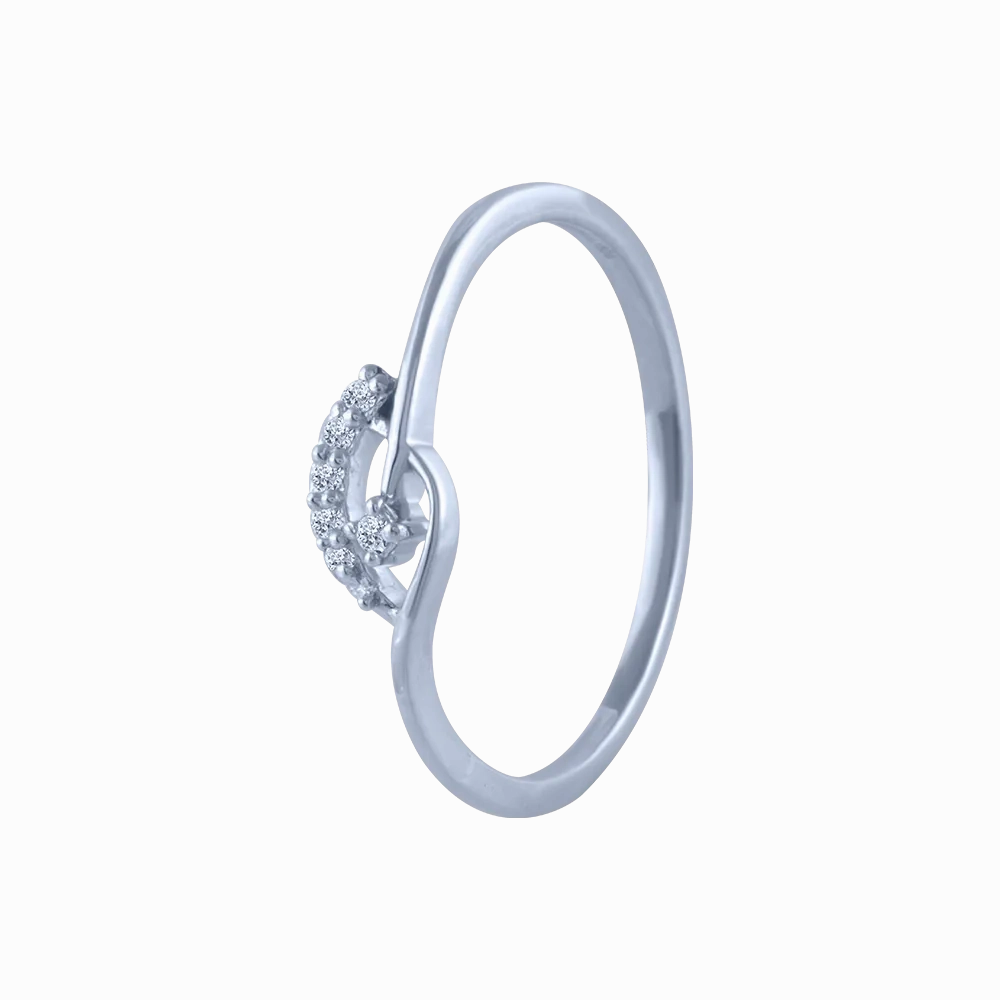 18k (750) White Gold And Diamond Ring For Women