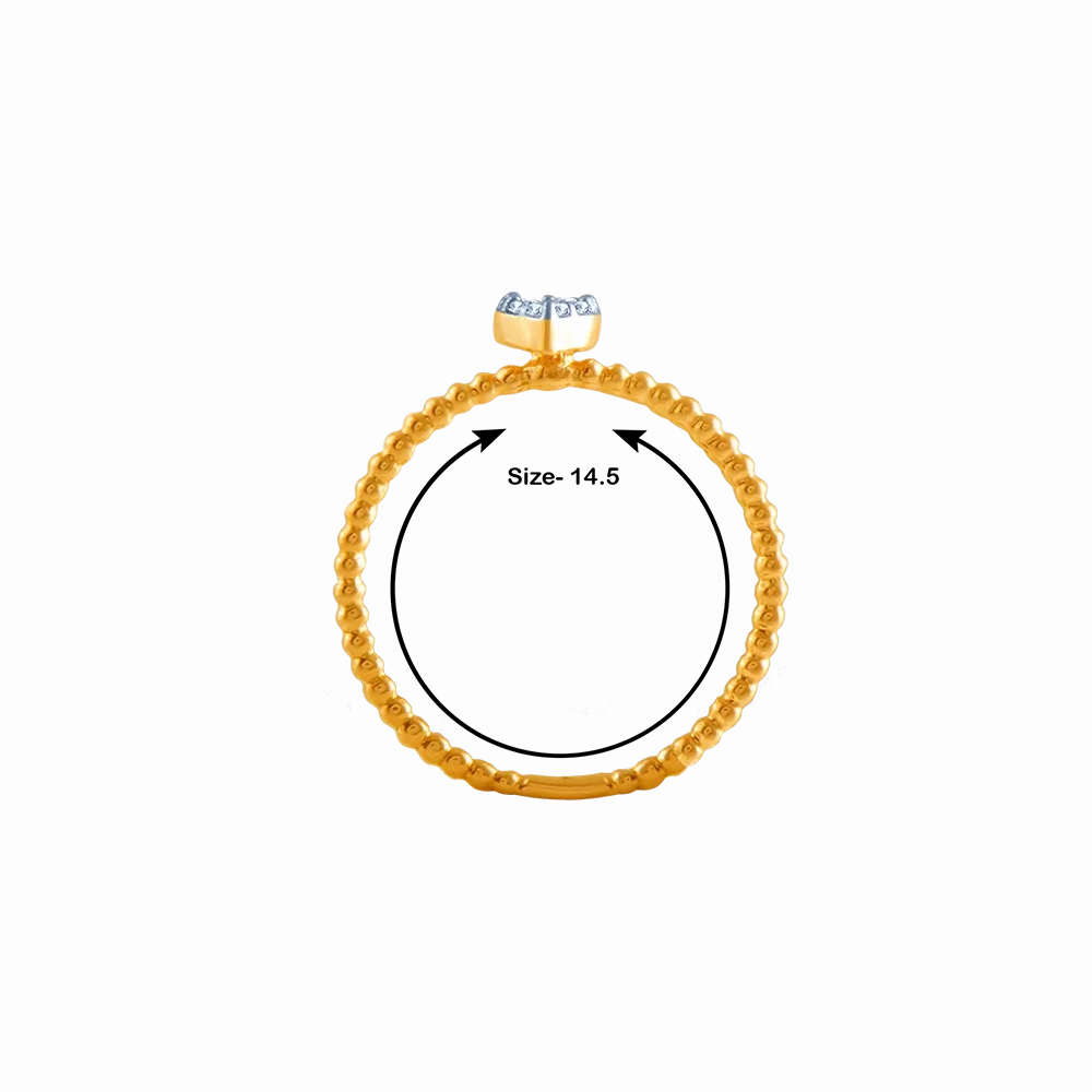 18k (750) Yellow Gold And Diamond Ring For Women