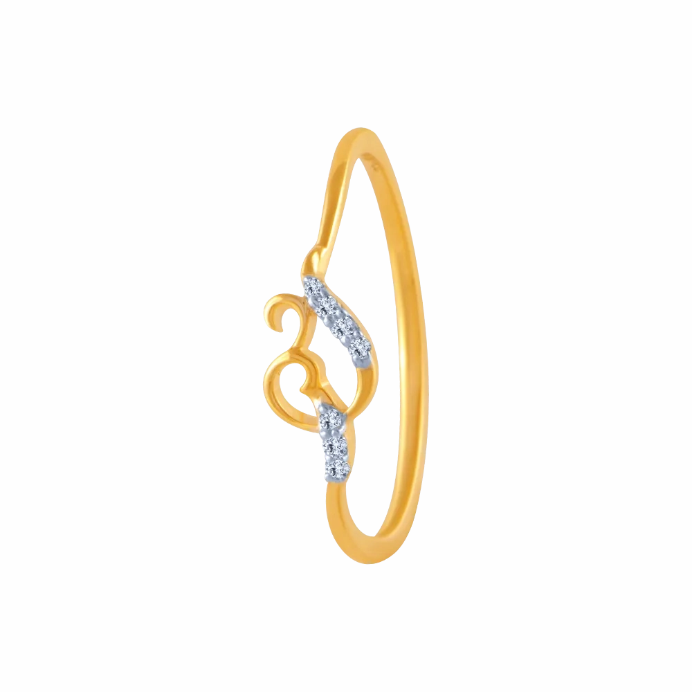 18k (750) Yellow Gold And Diamond Ring For Women