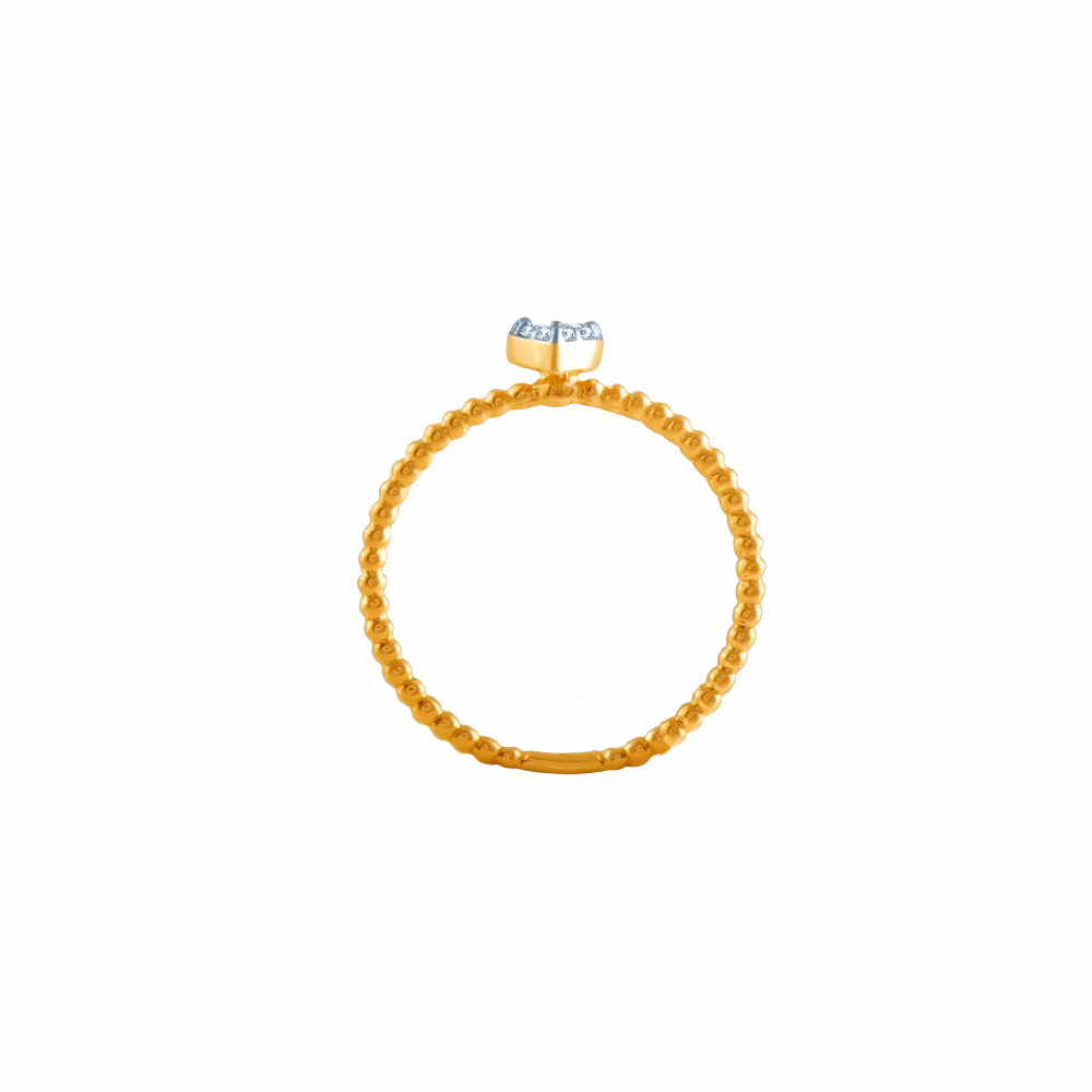 18k (750) Yellow Gold And Diamond Ring For Women