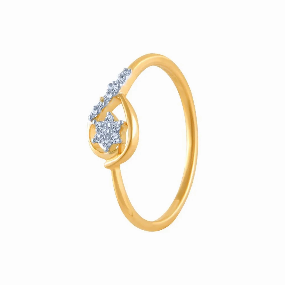 18k (750) Yellow Gold And Diamond Ring For Women