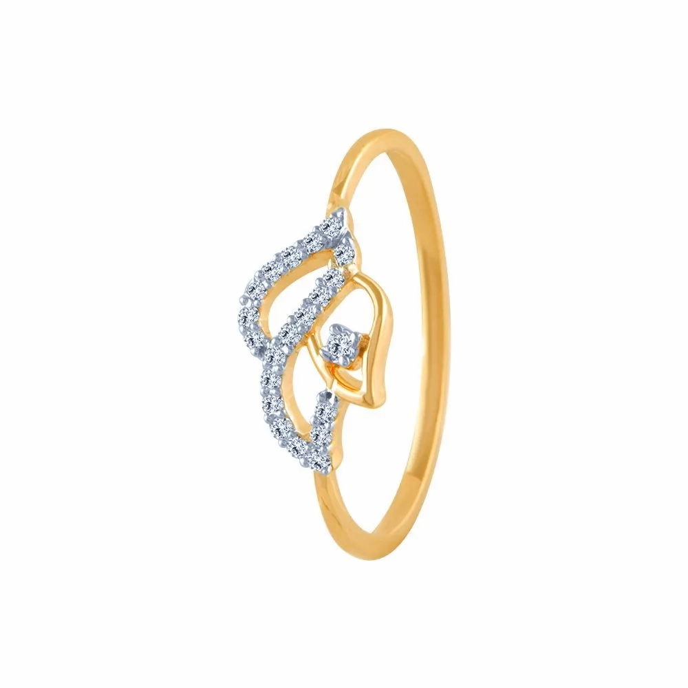 18k (750) Yellow Gold And Diamond Ring For Women