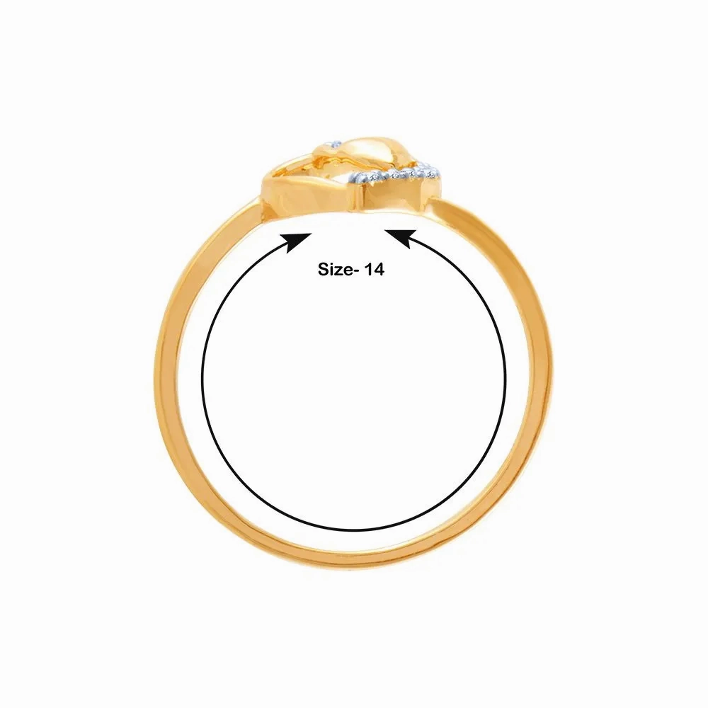 18k (750) Yellow Gold And Diamond Ring For Women