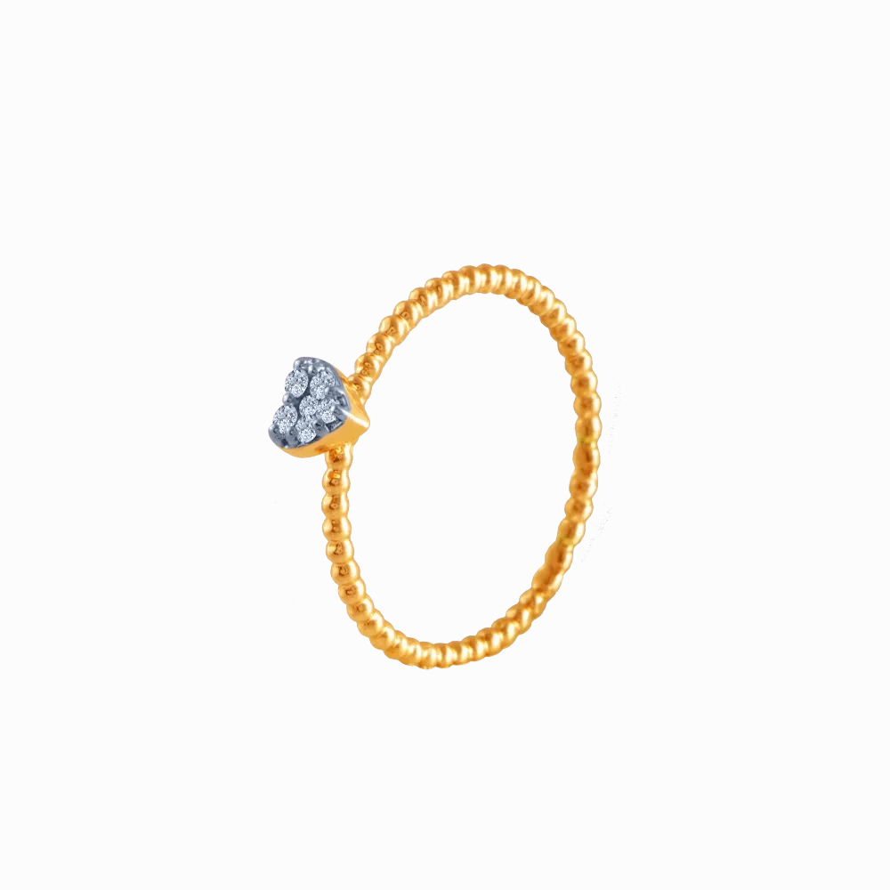 18k (750) Yellow Gold And Diamond Ring For Women