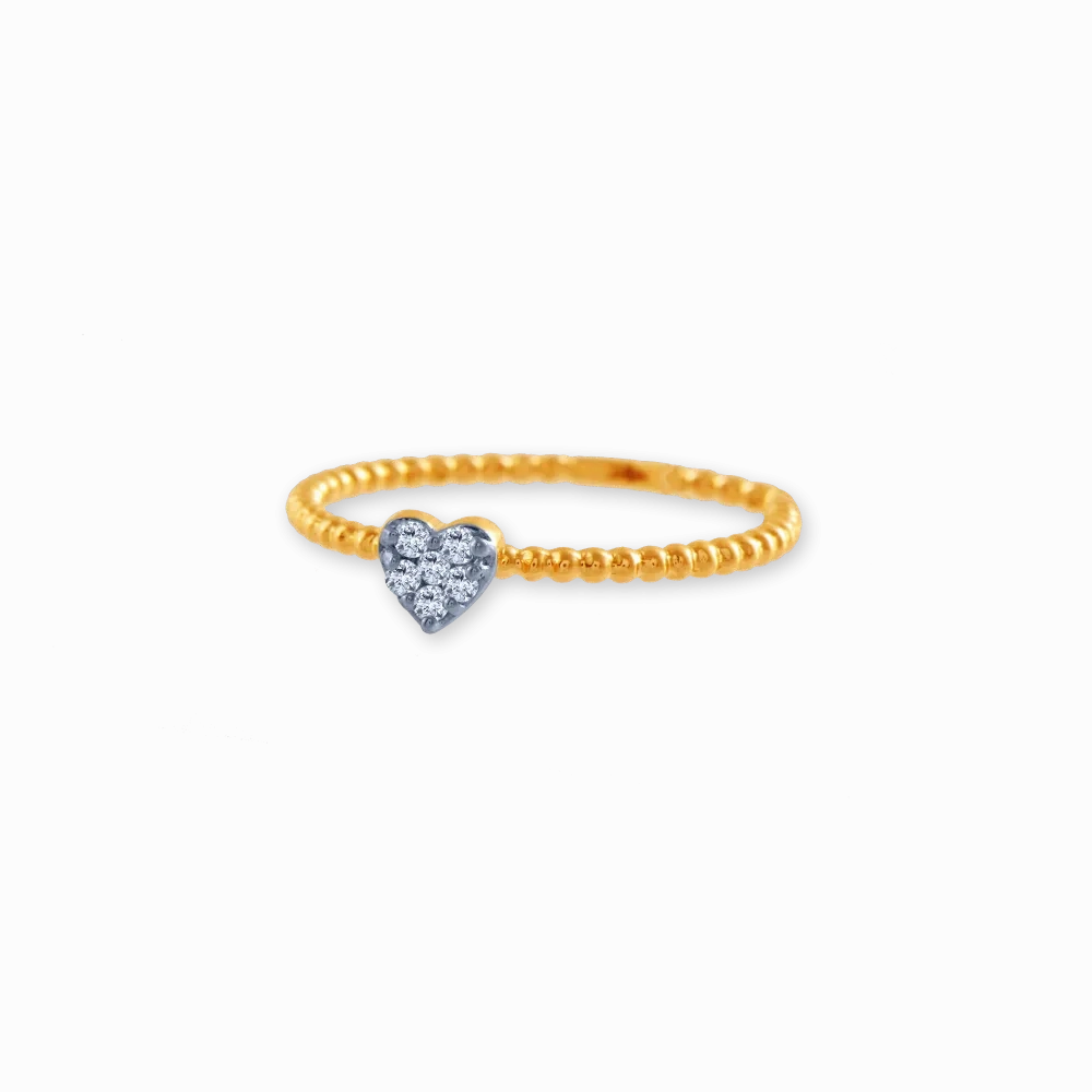 18k (750) Yellow Gold And Diamond Ring For Women