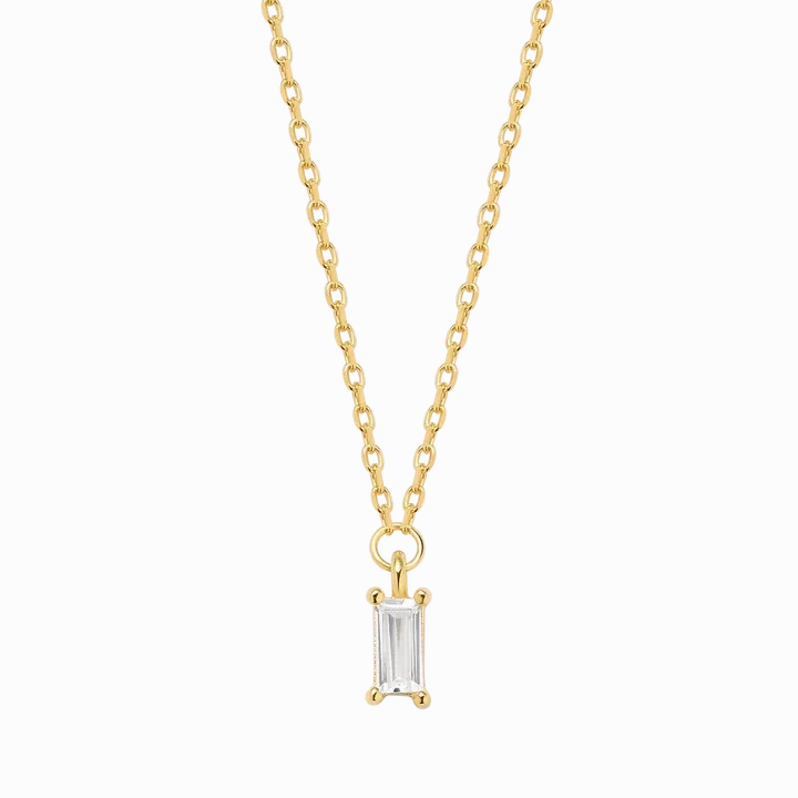 18k/925 Vermeil CZ Emerald Cut Necklace