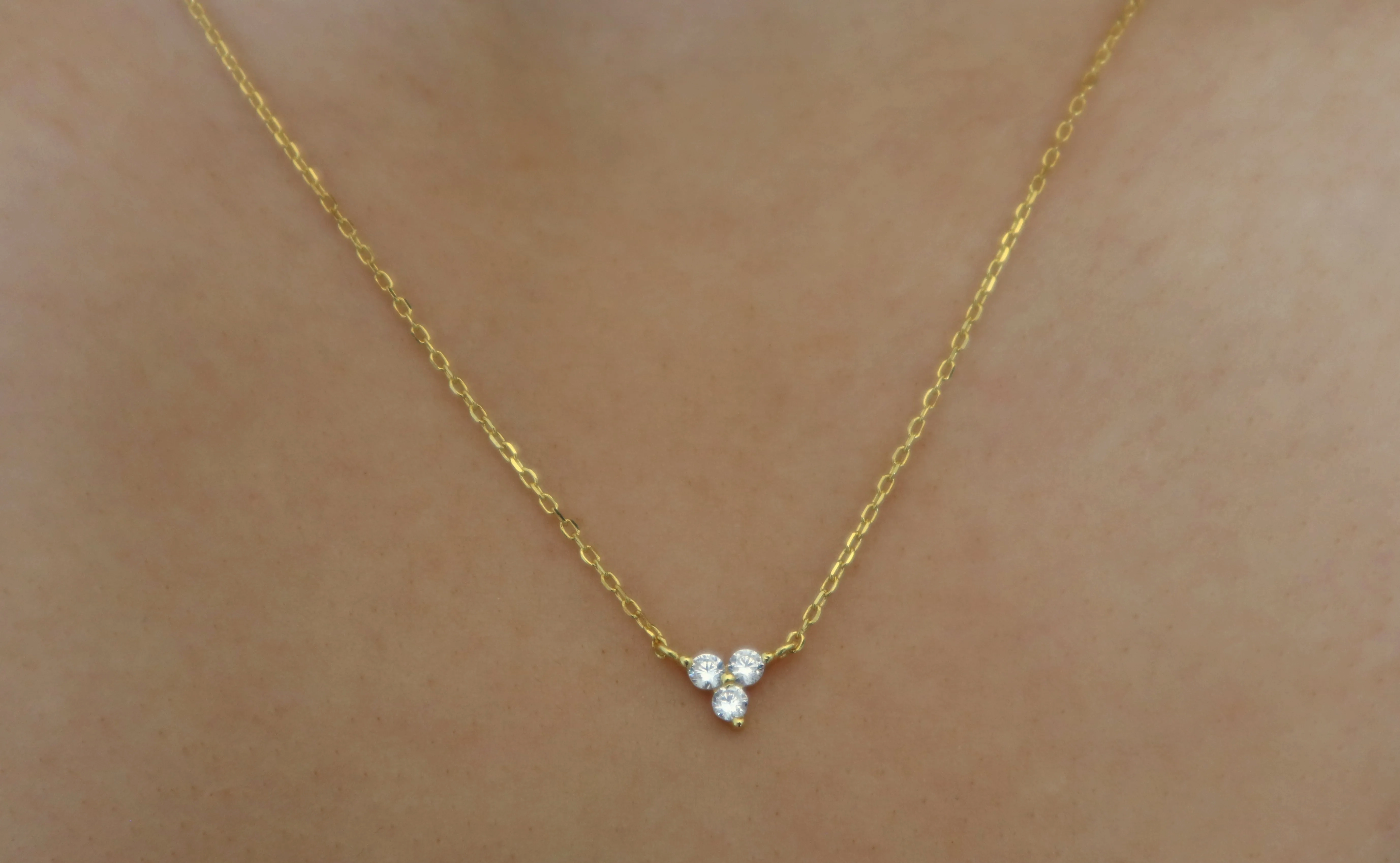 18k/925 Vermeil CZ Lotus Necklace