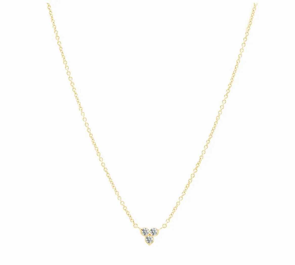 18k/925 Vermeil CZ Lotus Necklace