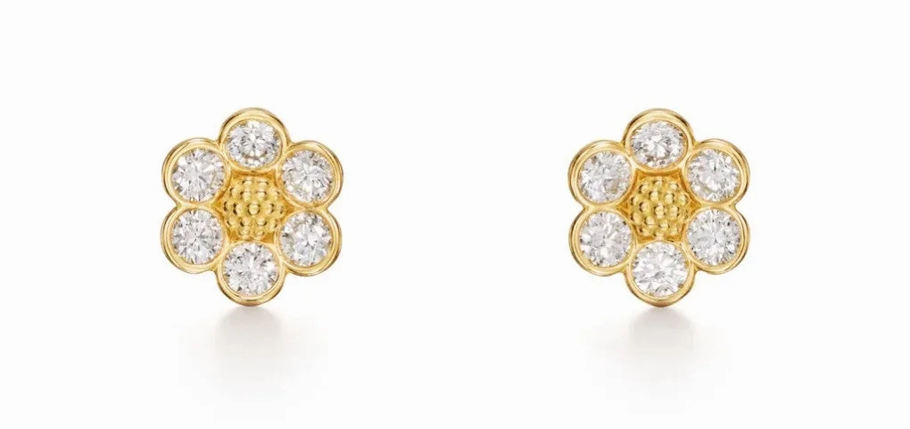 18K Diamond Fiori Post Earrings
