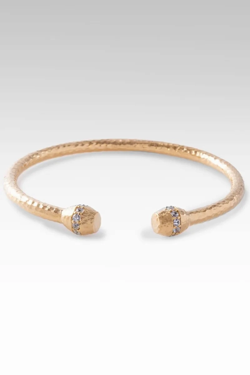 18K Gold Circle of Faith Tip-to-Tip Bracelet? in White Zircon