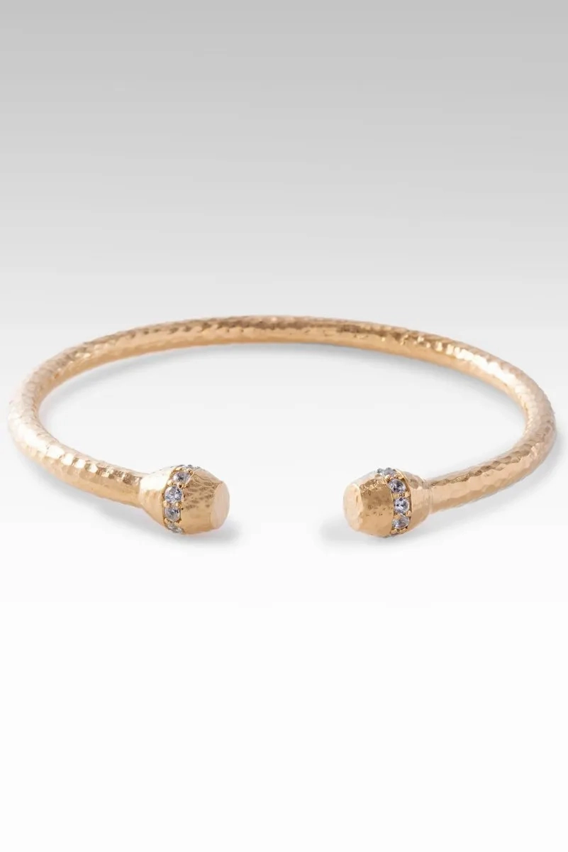 18K Gold Circle of Faith Tip-to-Tip Bracelet? in White Zircon
