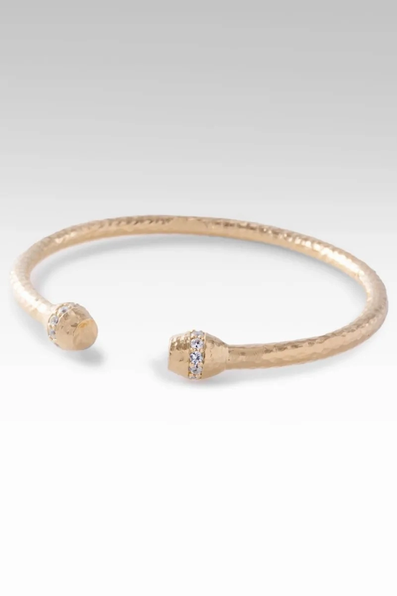 18K Gold Circle of Faith Tip-to-Tip Bracelet? in White Zircon