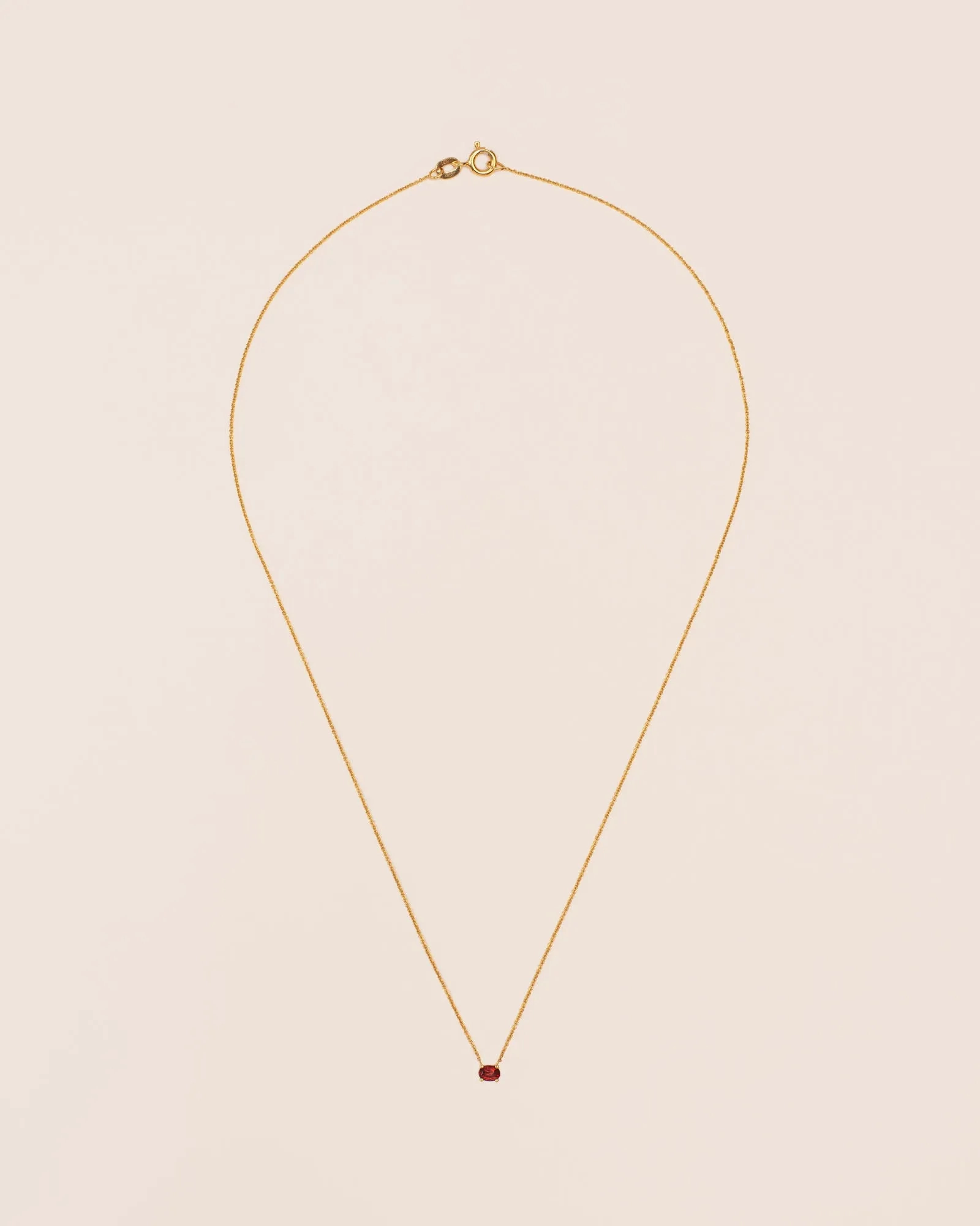 18K Gold Necklace w. Garnet