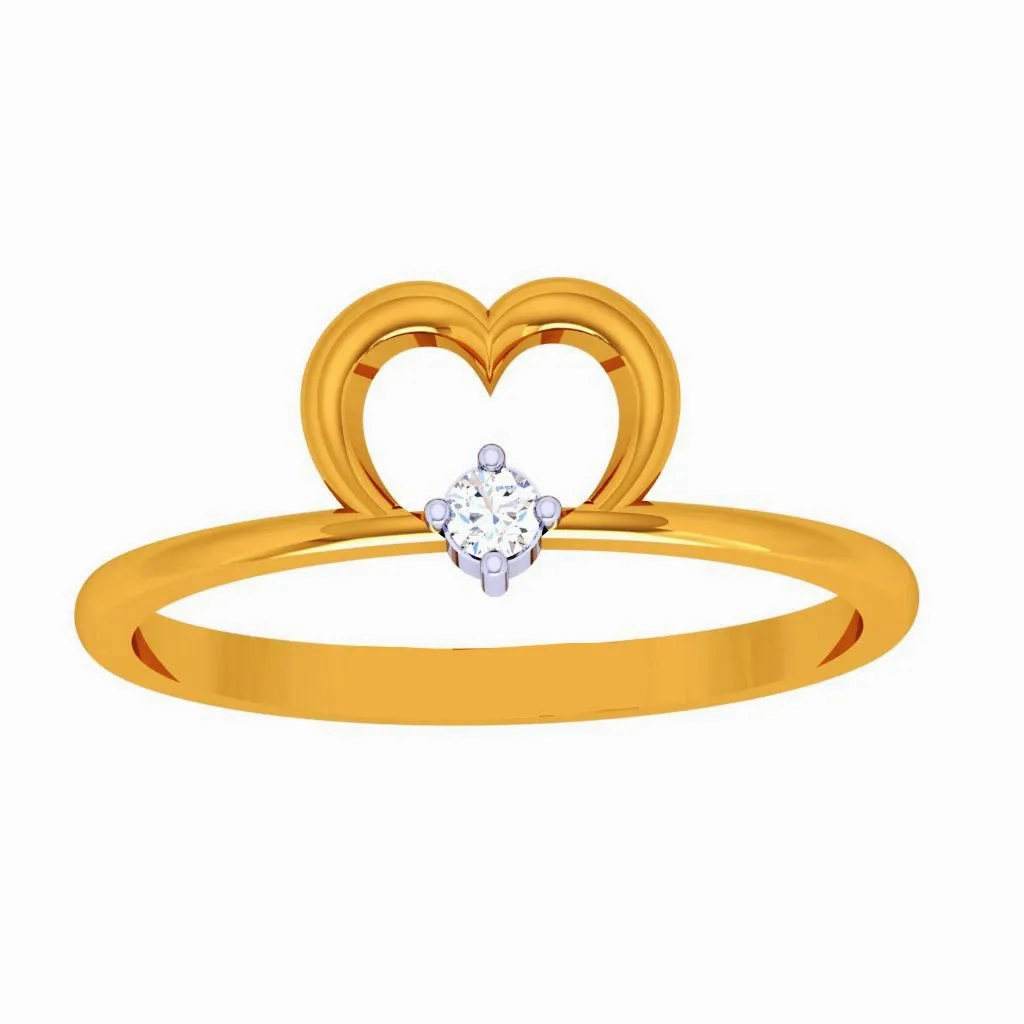 18k Heartfelt Diamond Ring