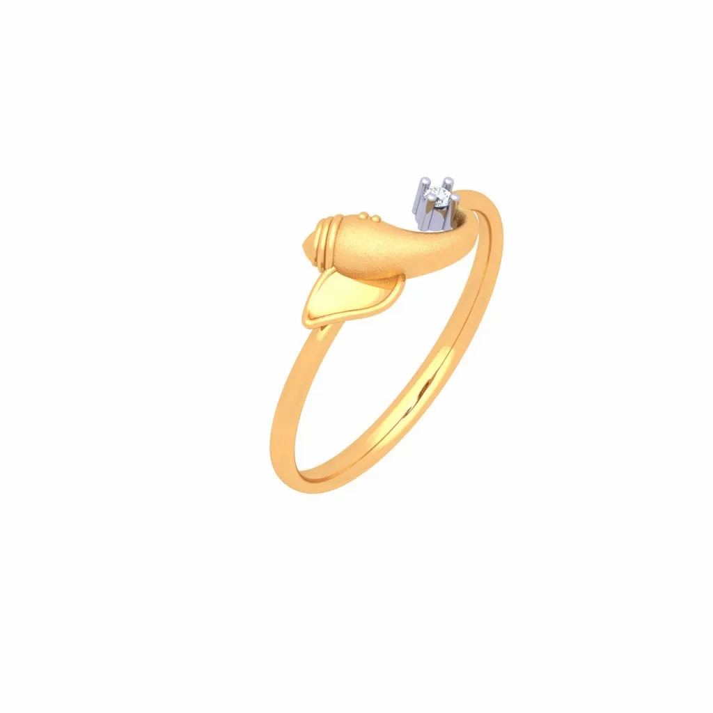 18k Lord Ganesha Gold And Diamond Ring From P.c Chandra Jewellers