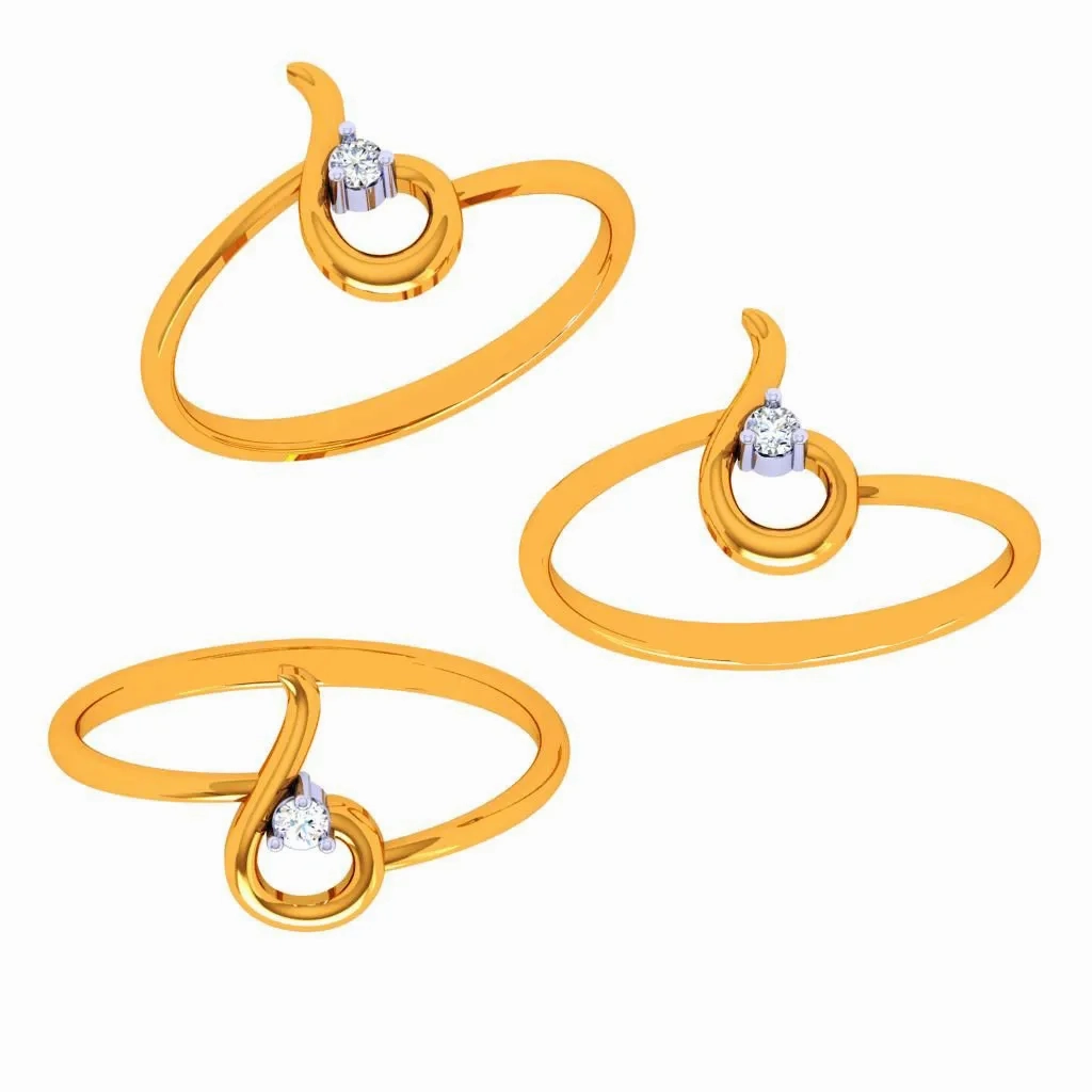 18k Modern Diamond Droplet Ring