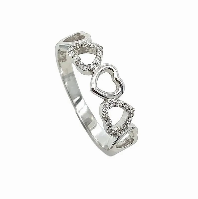 18K White Gold 0.10ct Diamond Heart Ring