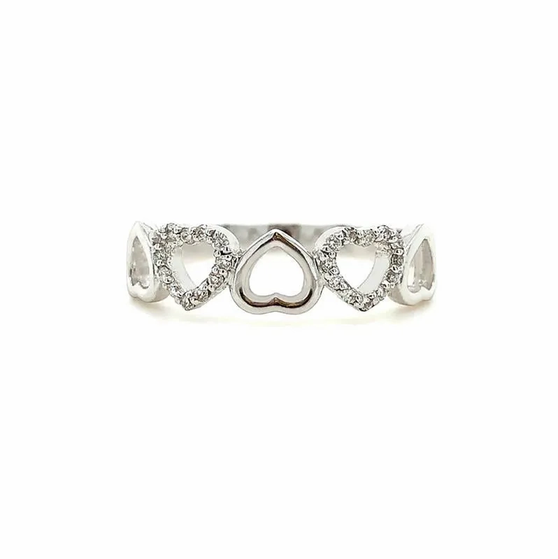 18K White Gold 0.10ct Diamond Heart Ring