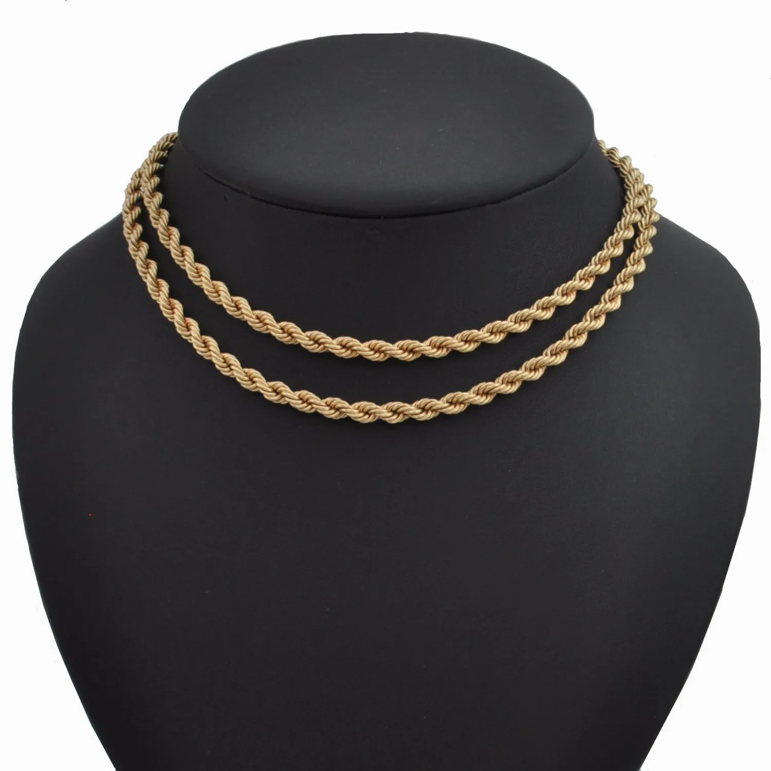 18K Yellow Gold Rope Link Necklace 30&quot;